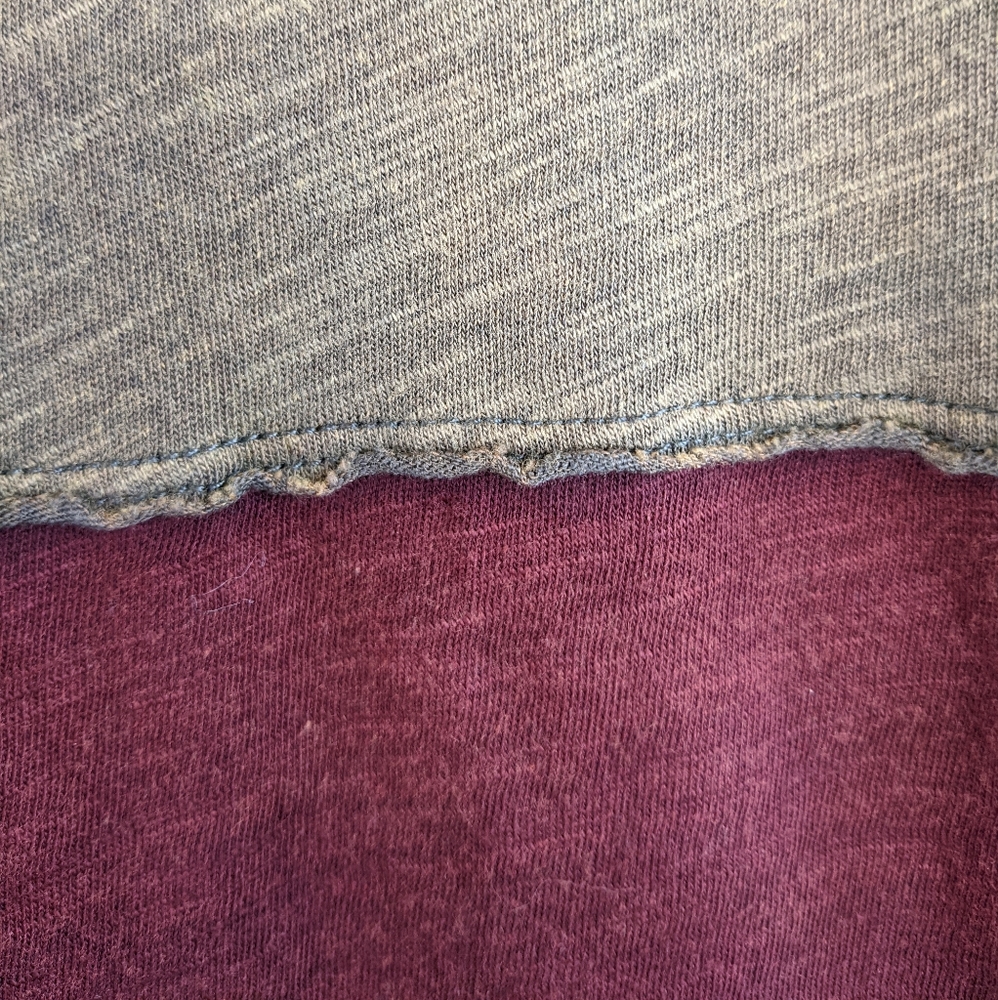 Free People HP! NWT top XS olive burgundy oversized - Picture 6 of 13